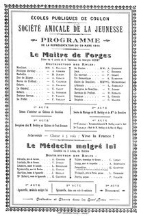 Programme de la représentation du 29 mars 1914
