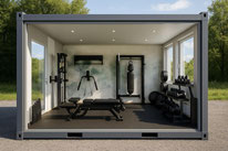 GYM-Container mit Lucertus-Fitnessausrüstung