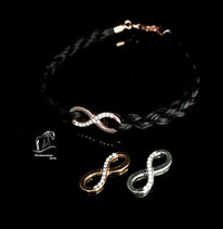Pferdehaar Armband Infinity/Unendlichkeitszeichen 925er Silber