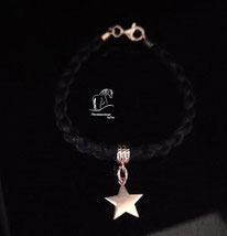Pferdehaar Armband mit Schlaufenperle und einem Stern- Rose