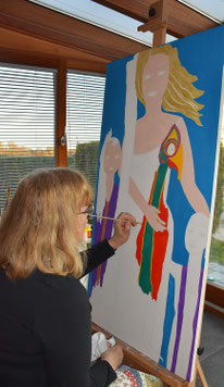 Ce 23 février , dans l'atelier , travail en cours