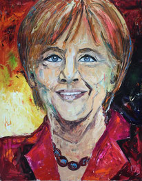 Angela Merkel. 150x120 Öl auf Leinwand