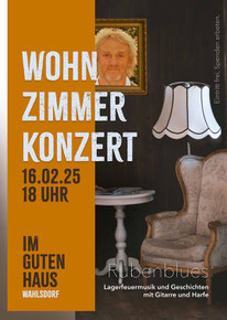 Plakat - Wohnzimmerkonzert Rübenblues im Guten Haus, 16.02.2025