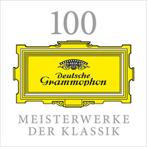 Eine Klassik-CD. Auf ihr steht „100 Meisterwerke der Klassik“. Und es ist ein großes gelbes Logo der Deutschen Grammophon zu sehen.