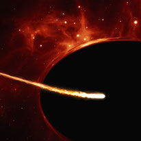 Artists impression of a star near a supermassive black hole
