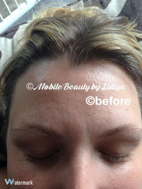 eyebrow threading and tint and eyelash tint before lidiya st albans mobile home visit