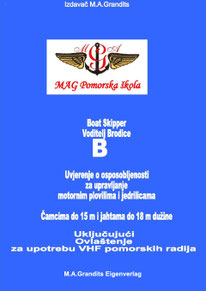 Boat Skipper B Yachtführerschein bis 18m ohne PS Limit kroatisch
