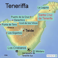 Bild: Karte von Teneriffa