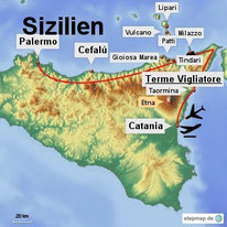 Bild: Karte von Sizilien