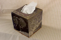 Hand-Carved Square Tissue Box Cover--$40