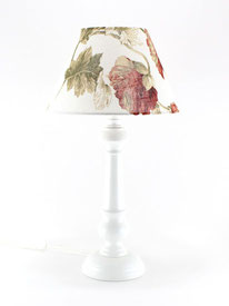 lampada abat-jour da comodino in legno bianco con paralume bianco