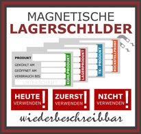 Magnetische Lagerschilder