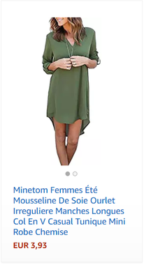 Minetom Femmes Été Mousseline De Soie Ourlet Irreguliere Manches Longues Col En V Casual Tunique Mini Robe Chemise