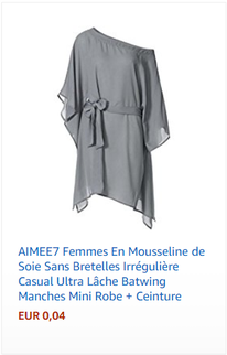 AIMEE7 Femmes En Mousseline de Soie Sans Bretelles Irrégulière Casual Ultra Lâche Batwing Manches Mini Robe + Ceinture
