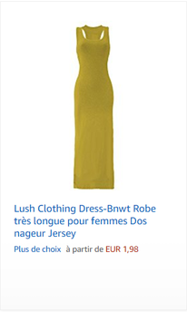 Lush Clothing Dress-Bnwt Robe très longue pour femmes Dos nageur Jersey