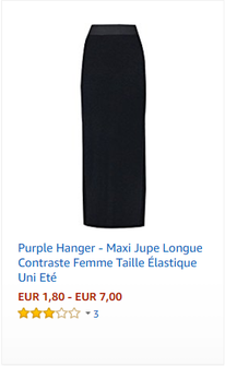 Purple Hanger - Maxi Jupe Longue Contraste Femme Taille Élastique Uni Eté