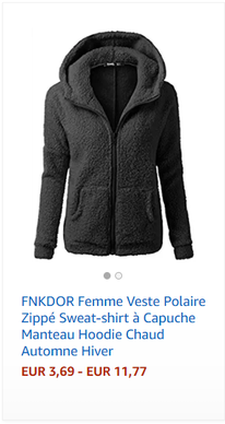 FNKDOR Femme Veste Polaire Zippé Sweat-shirt à Capuche Manteau Hoodie Chaud Automne Hiver
