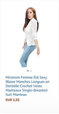 Minetom Femme Été Sexy Blazer Manches Longues en Dentelle Crochet Veste Manteaux Single-Breasted Suit Manteau