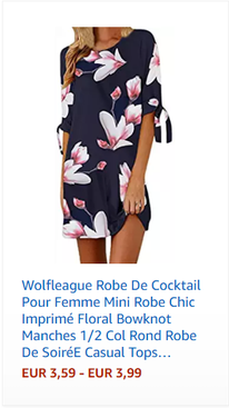 Wolfleague Robe De Cocktail Pour Femme Mini Robe Chic Imprimé Floral Bowknot Manches 1/2 Col Rond Robe De SoiréE Casual Tops Blouse S ~ XL