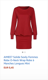 AIMEE7 Solide Sexily Femmes Robe O-Neck Wrap Robe à Manches Longues Mini