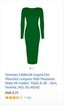Femmes Célébrité inspiré Uni Manches Longues Midi Moulante Robe Mi-mollet -Taille 8-26 - Vert, Femme, M/L EU 40/42