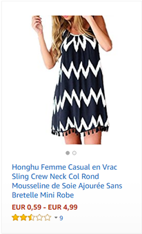 Honghu Femme Casual en Vrac Sling Crew Neck Col Rond Mousseline de Soie Ajourée Sans Bretelle Mini Robe