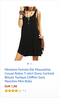 Minetom Femme Été Mousseline Casual Robes T-shirt Dress Cocktail Blouse Tunique Chiffon Sans Manches Mini Robe