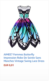 AIMEE7 Femmes Butterfly Impression Robe De Soirée Sans Manches Vintage Swing Lace Dress