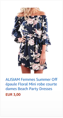 ALISIAM Femmes Summer Off épaule Floral Mini robe courte dames Beach Party Dresses