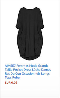 AIMEE7 Femmes Mode Grande Taille Pocket Dress Lâche Dames Ras Du Cou Occasionnels Longs Tops Robe