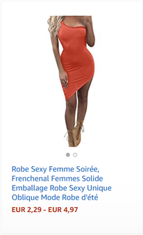 Robe Sexy Femme Soirée, Frenchenal Femmes Solide Emballage Robe Sexy Unique Oblique Mode Robe d'été (Orange, L)