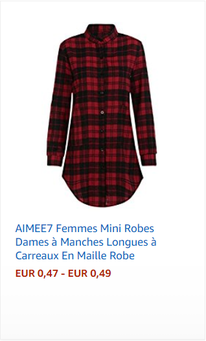 AIMEE7 Femmes Mini Robes Dames à Manches Longues à Carreaux En Maille Robe