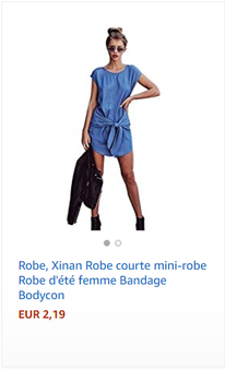 Robe, Xinan Robe courte mini-robe Robe d'été femme Bandage Bodycon