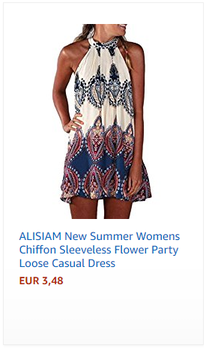 ALISIAM New Summer Womens Chiffon Sleeveless Flower Party Loose Casual Dress