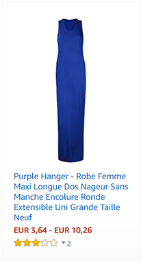 Purple Hanger - Robe Femme Maxi Longue Dos Nageur Sans Manche Encolure Ronde Extensible Uni Grande Taille Neuf