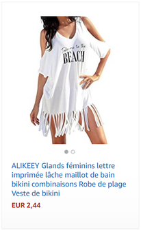 ALIKEEY Glands féminins lettre imprimée lâche maillot de bain bikini combinaisons Robe de plage Veste de bikini