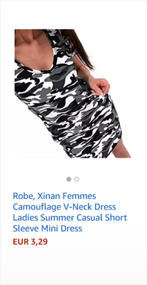 Robe, Xinan Femmes Camouflage V-Neck Dress Ladies Summer Casual Short Sleeve Mini Dress