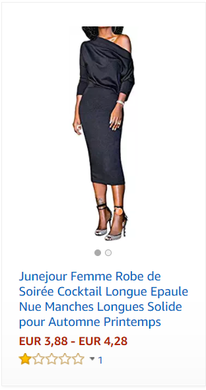 Junejour Femme Robe de Soirée Cocktail Longue Epaule Nue Manches Longues Solide pour Automne Printemps