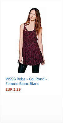 WSSB Robe - Col Rond - Femme Blanc Blanc