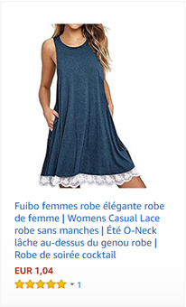 Fuibo femmes robe élégante robe de femme | Womens Casual Lace robe sans manches | Été O-Neck lâche au-dessus du genou robe | Robe de soirée cocktail