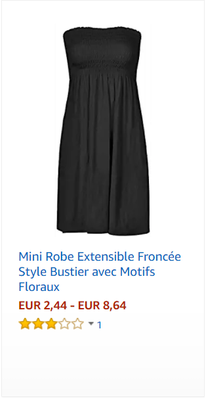 Mini Robe Extensible Froncée Style Bustier avec Motifs Floraux