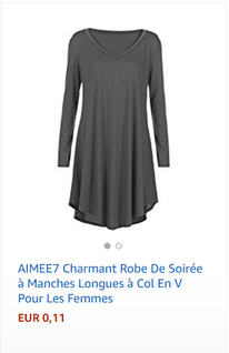 AIMEE7 Charmant Robe De Soirée à Manches Longues à Col En V Pour Les Femmes