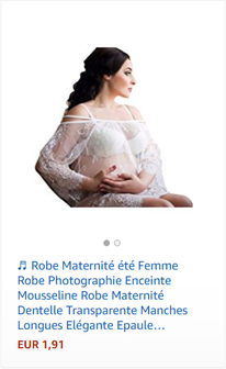 ♬ Robe Maternité été Femme Robe Photographie Enceinte Mousseline Robe Maternité Dentelle Transparente Manches Longues Elégante Epaule Dénudé GongzhuMM