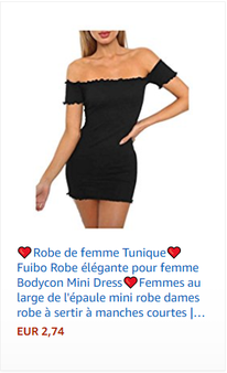 ❤️Robe de femme Tunique❤️Fuibo Robe élégante pour femme Bodycon Mini Dress❤️Femmes au large de l'épaule mini robe dames robe à sertir à manches courtes | Soirée Cocktail Dress