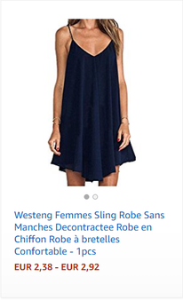 Westeng Femmes Sling Robe Sans Manches Decontractee Robe en Chiffon Robe à bretelles Confortable - 1pcs  