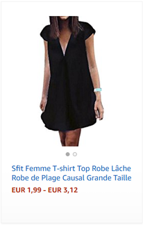 Sfit Femme T-shirt Top Robe Lâche Robe de Plage Causal Grande Taille