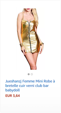 Jueshanzj Femme Mini Robe à bretelle cuir verni club bar babydoll