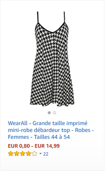 WearAll - Grande taille imprimé mini-robe débardeur top - Robes - Femmes - Tailles 44 à 54