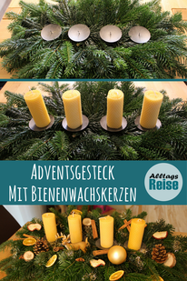 Wir machen mit euch ein Adventsgesteck mit Bienenwachskerzen