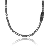 Herrencollier in schwarz-rhodiniertem Silber aus der Matrix Kollektion der Goldchmiede OBSESSION